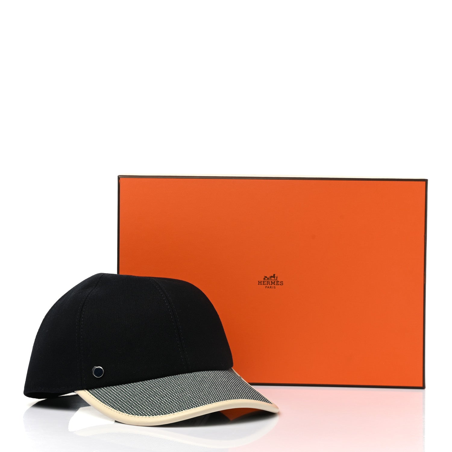 Hermes Cotton Tess Pop Cap 58 Bleu Minuit Marine 9 of 9