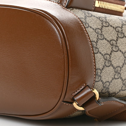 Gucci GG Supreme Monogram Azalea Calfskin Retro Interlocking G Buckle Backpack Beige Ebony Brown Sugar 10 of 11