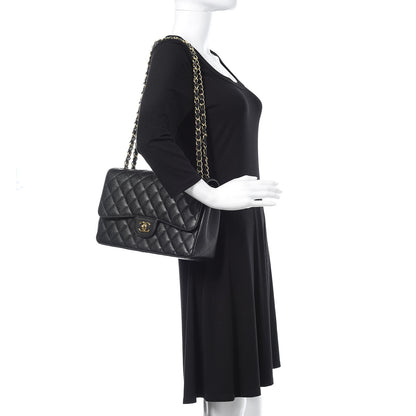 Chanel Caviar Quilted Jumbo Double Flap Black 2 of 11