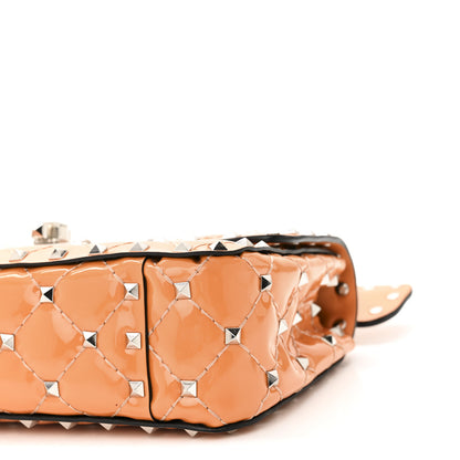 Valentino Garavani Patent Small Rockstud Spike Shoulder Bag Orange 9 of 10