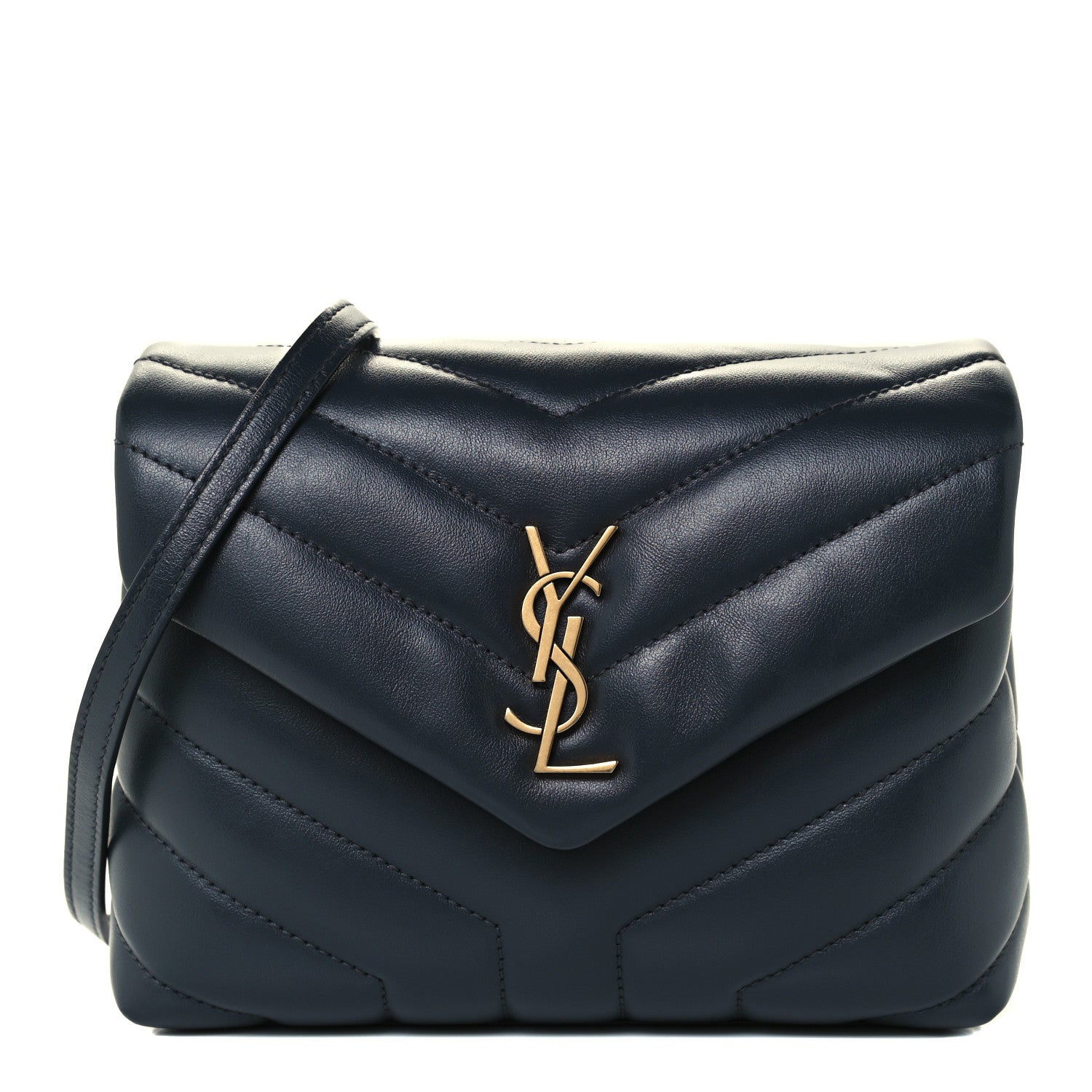 Saint Laurent Calfskin Y Quilted Monogram Toy Loulou Crossbody Bag Medium Blue 1 of 11