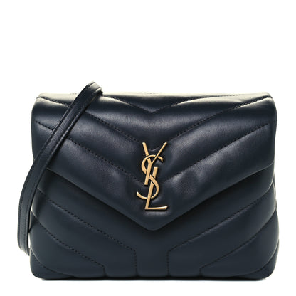 Saint Laurent Calfskin Y Quilted Monogram Toy Loulou Crossbody Bag Medium Blue 1 of 11