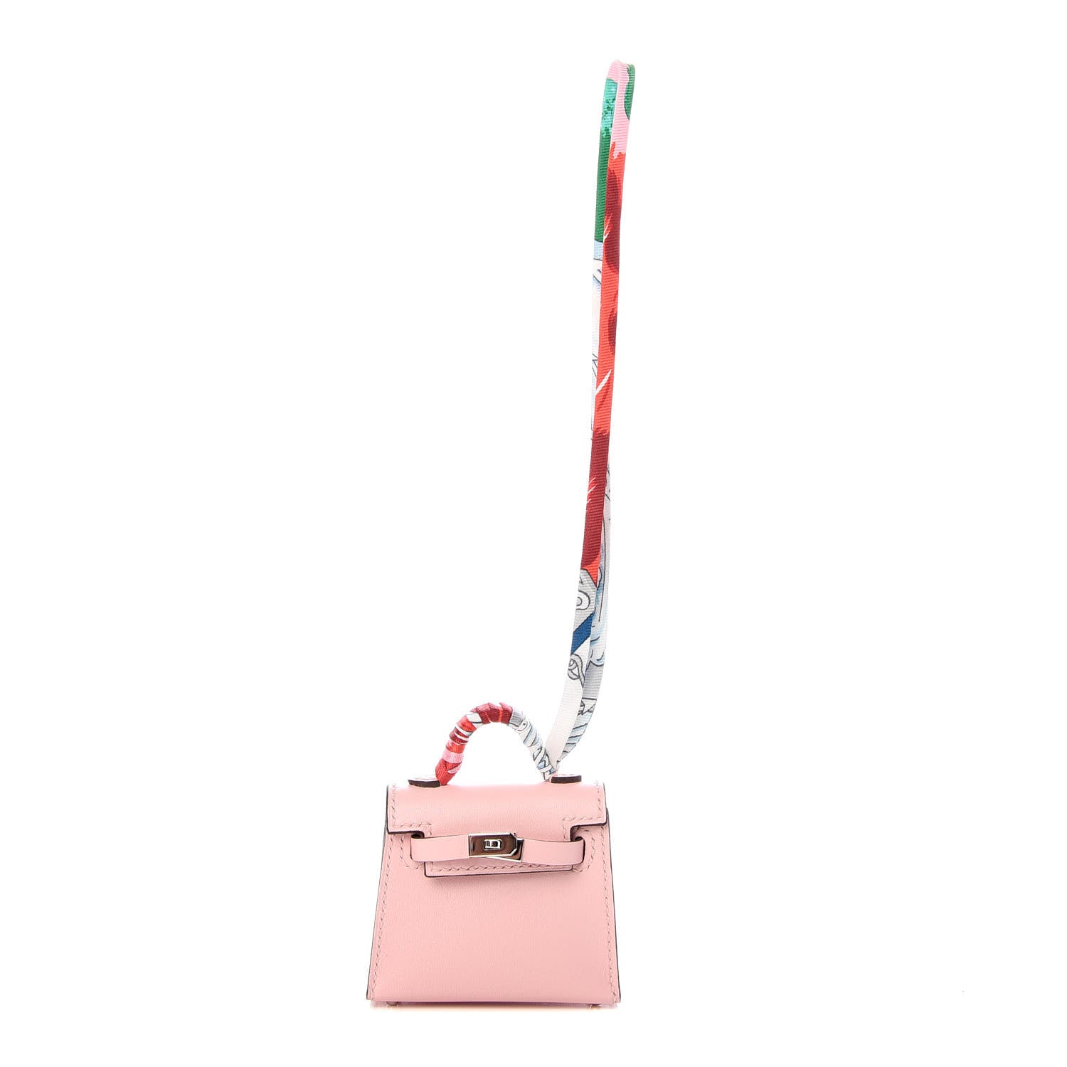 Hermes Tadelakt Mini Kelly Twilly Bag Charm Rose Sakura 1 of 4