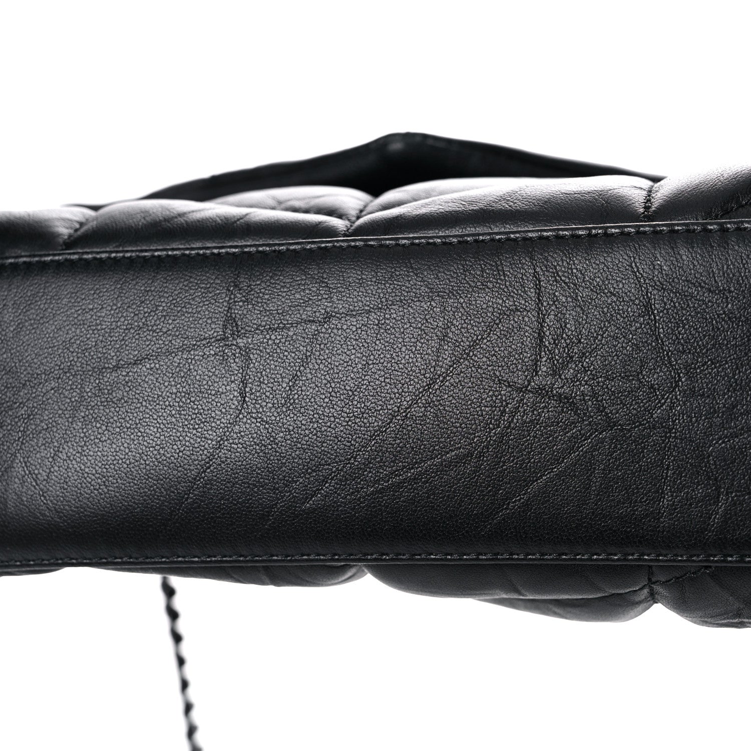 Saint Laurent Calfskin Quilted Toy Loulou Puffer Monogram Monochrome Chain Satchel Black 16 of 19