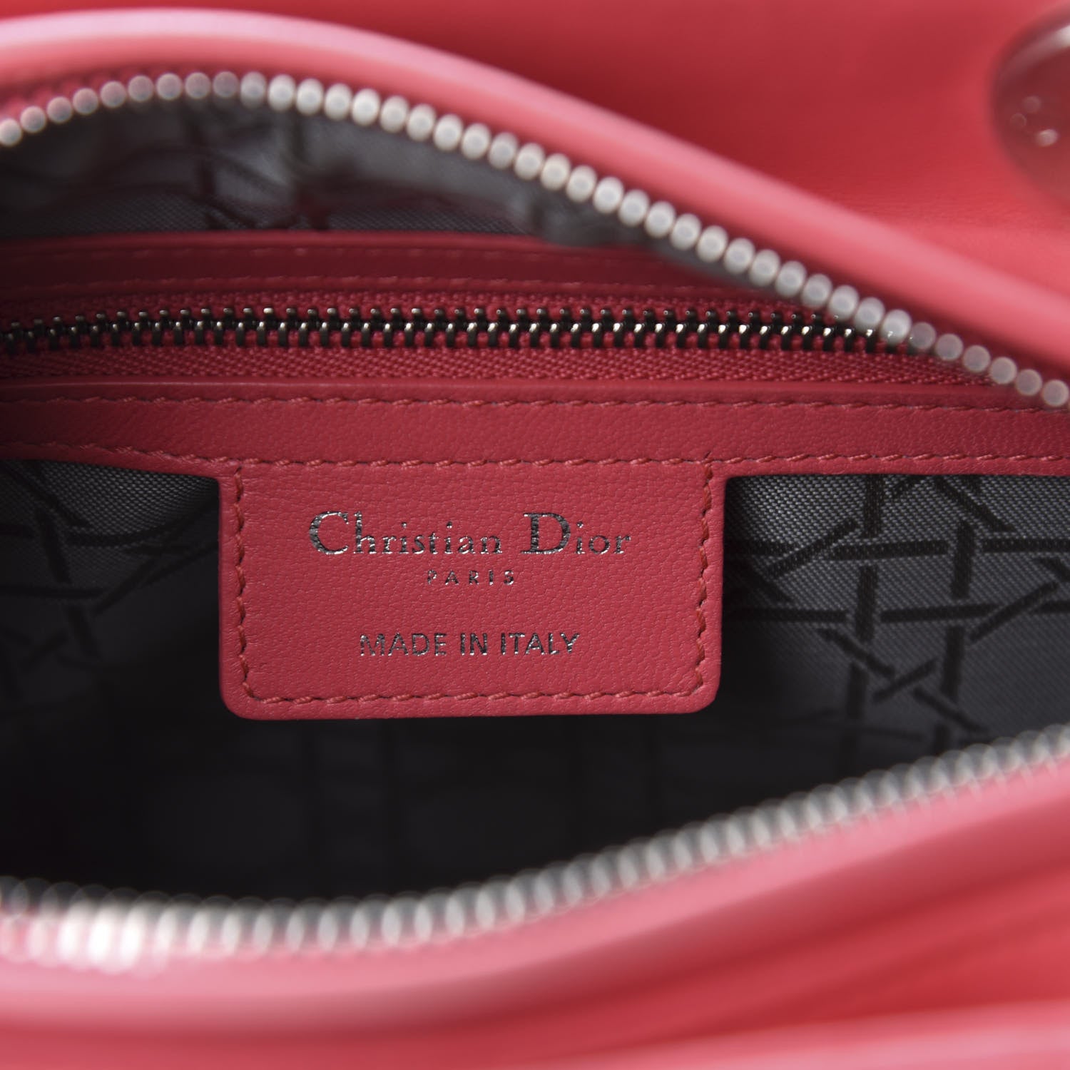 Christian Dior Lambskin Cannage Medium Lady Dior Coral 11 of 13