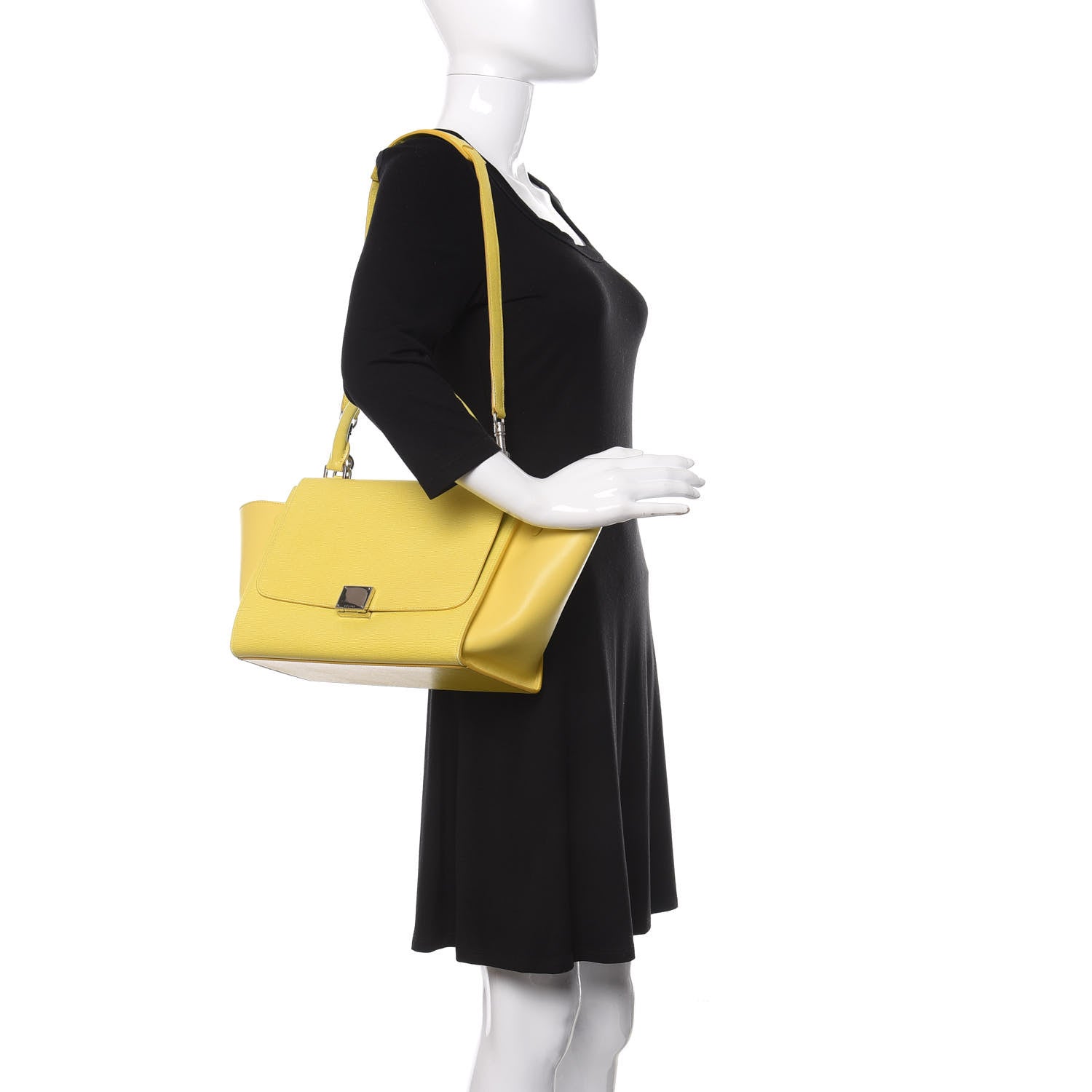 Celine Liege Calfskin Small Trapeze Fluo Yellow 2 of 16