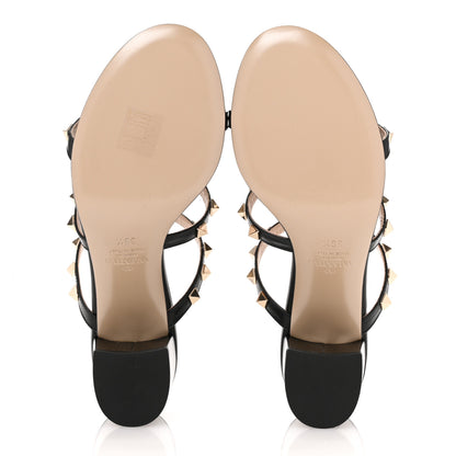 Valentino Garavani Calfskin Rockstud 60mm Caged Slide Sandals 36.5 Black 6 of 10
