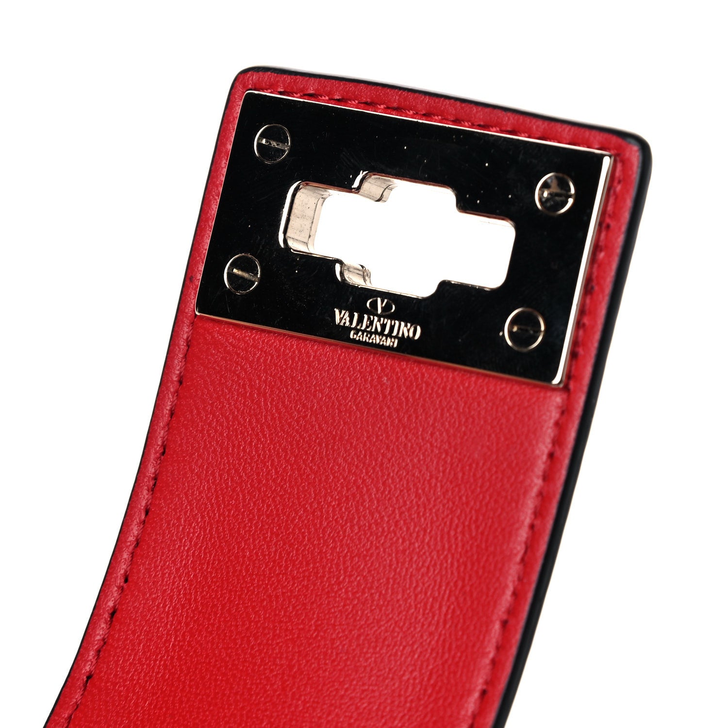 Valentino Garavani Nappa Candystud Wallet on Chain Rouge Pur 12 of 13
