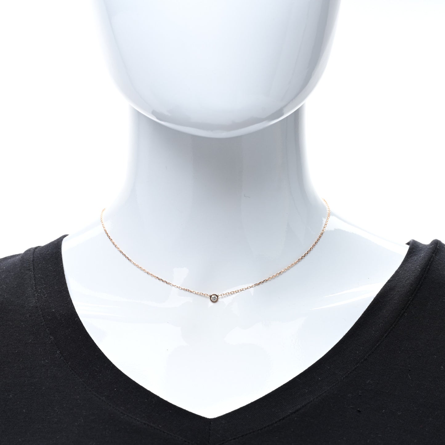 18K Pink Gold Diamond SM D'Amour Pendant Necklace