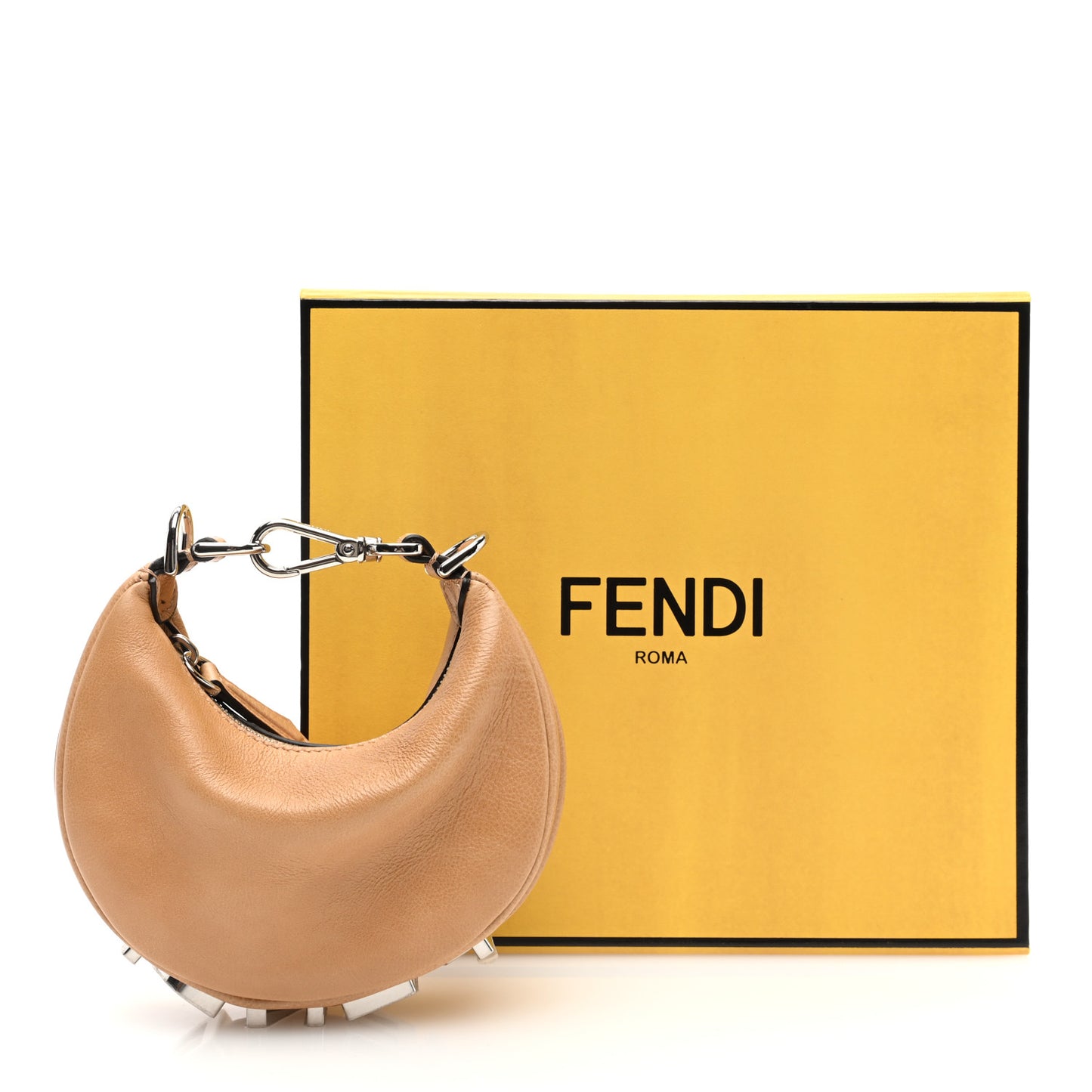 Vitello Grace Nano Fendigraphy Hobo Charm Beige
