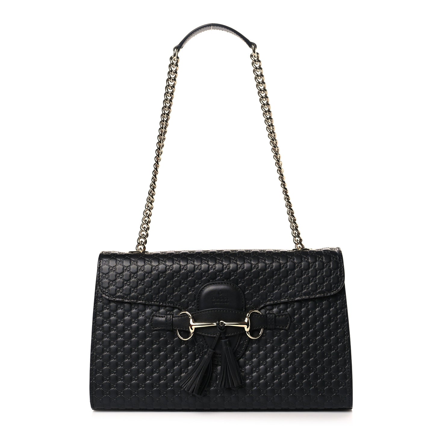 Microguccissima Medium Emily Chain Shoulder Bag Black