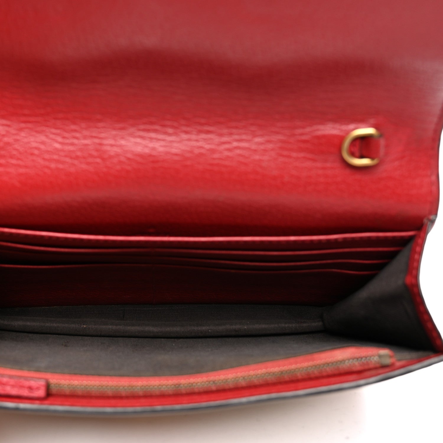 Gucci GG Supreme Monogram Web Queen Margaret Chain Wallet Red 5 of 11