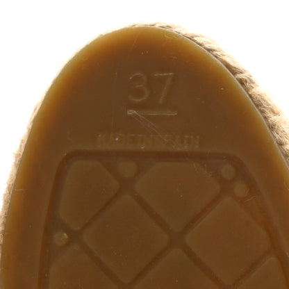 Chanel Mesh Grosgrain CC Espadrilles 37 Beige Black 7 of 9