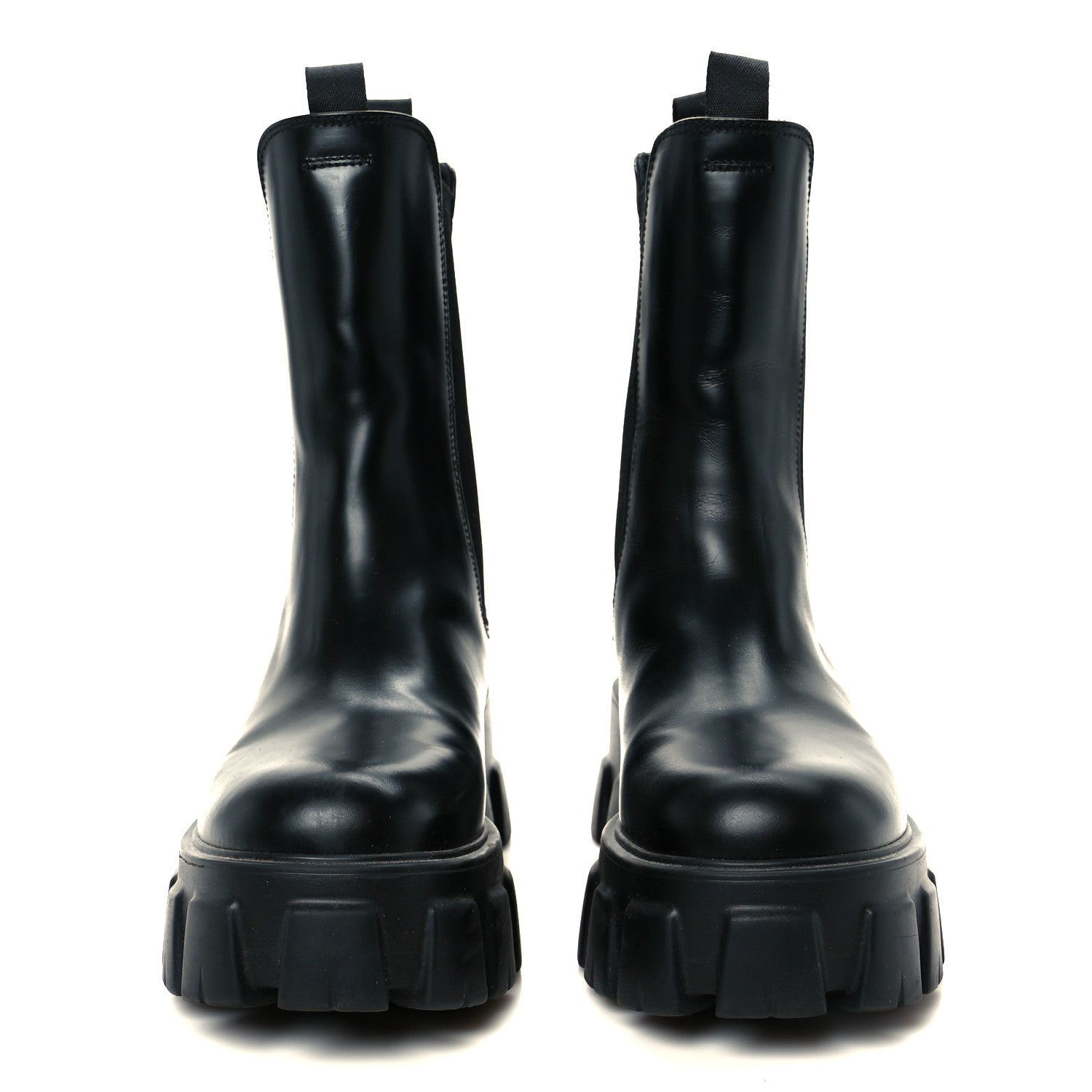 Prada Spazzolato Rois Monolith Chelsea 55mm Tall Boots 38 Black 3 of 8