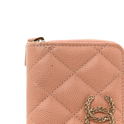 Chanel Caviar Quilted Perforated CC Zip Coin Purse Pink 8 of 11