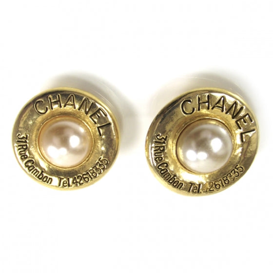 Pearl Rue Cambon Clip On Earrings Gold