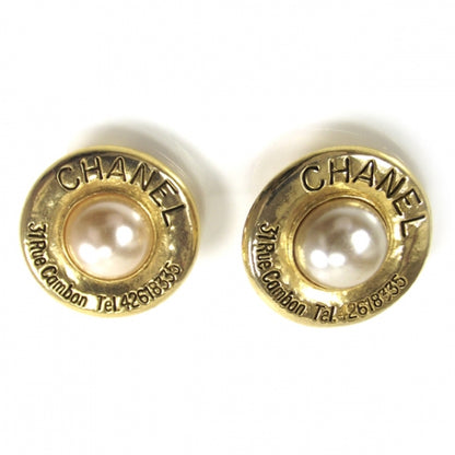 Chanel Pearl Rue Cambon Clip On Earrings Gold 1 of 4