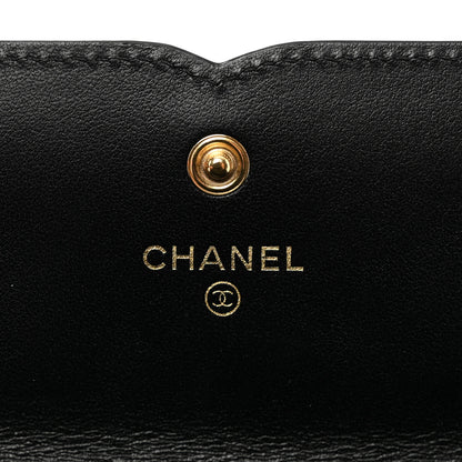 Chanel Caviar Quilted Filigree Large Gusset Flap Wallet Black 6 of 8