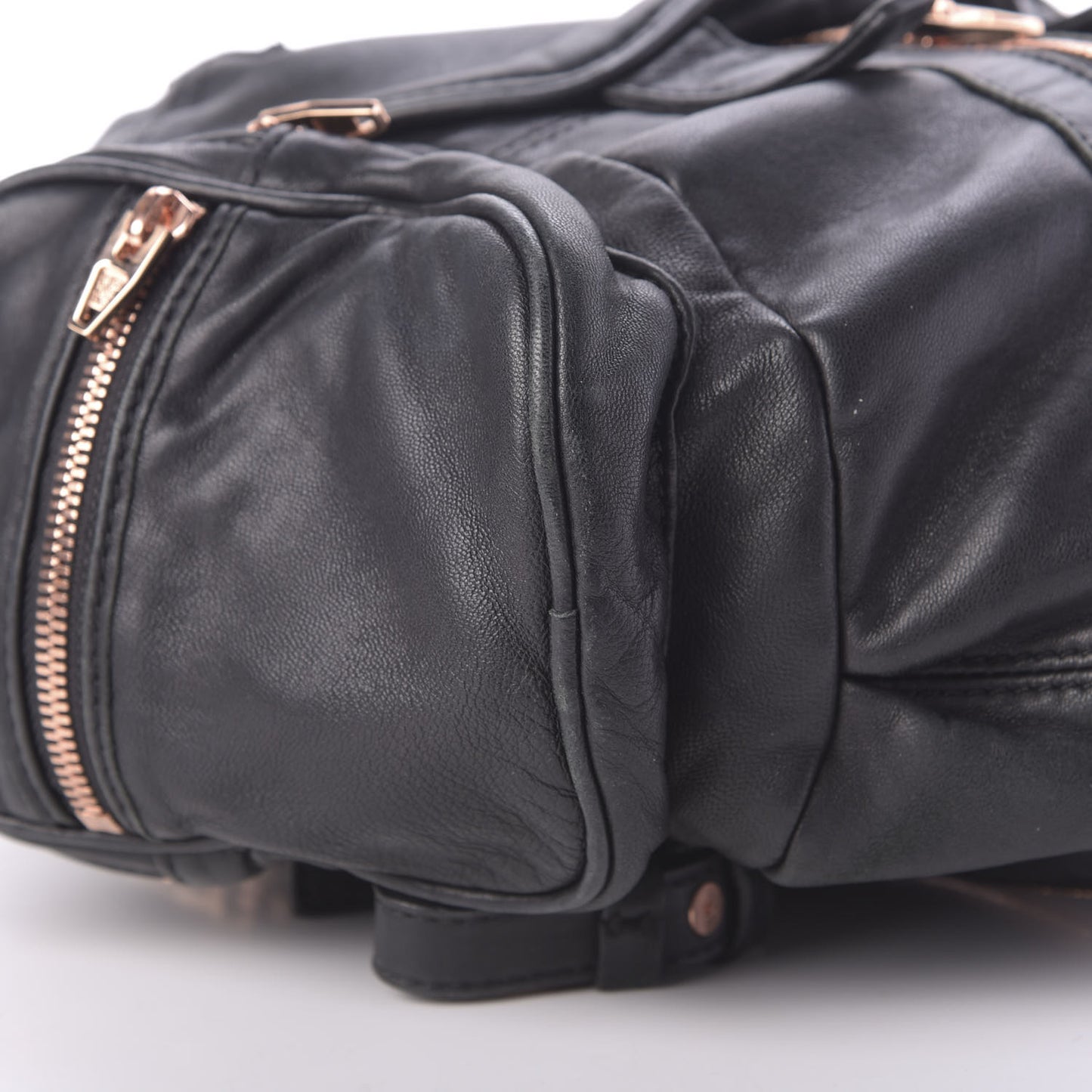 Lambskin Marti Backpack Bag Washed Black Rose Gold Hardware