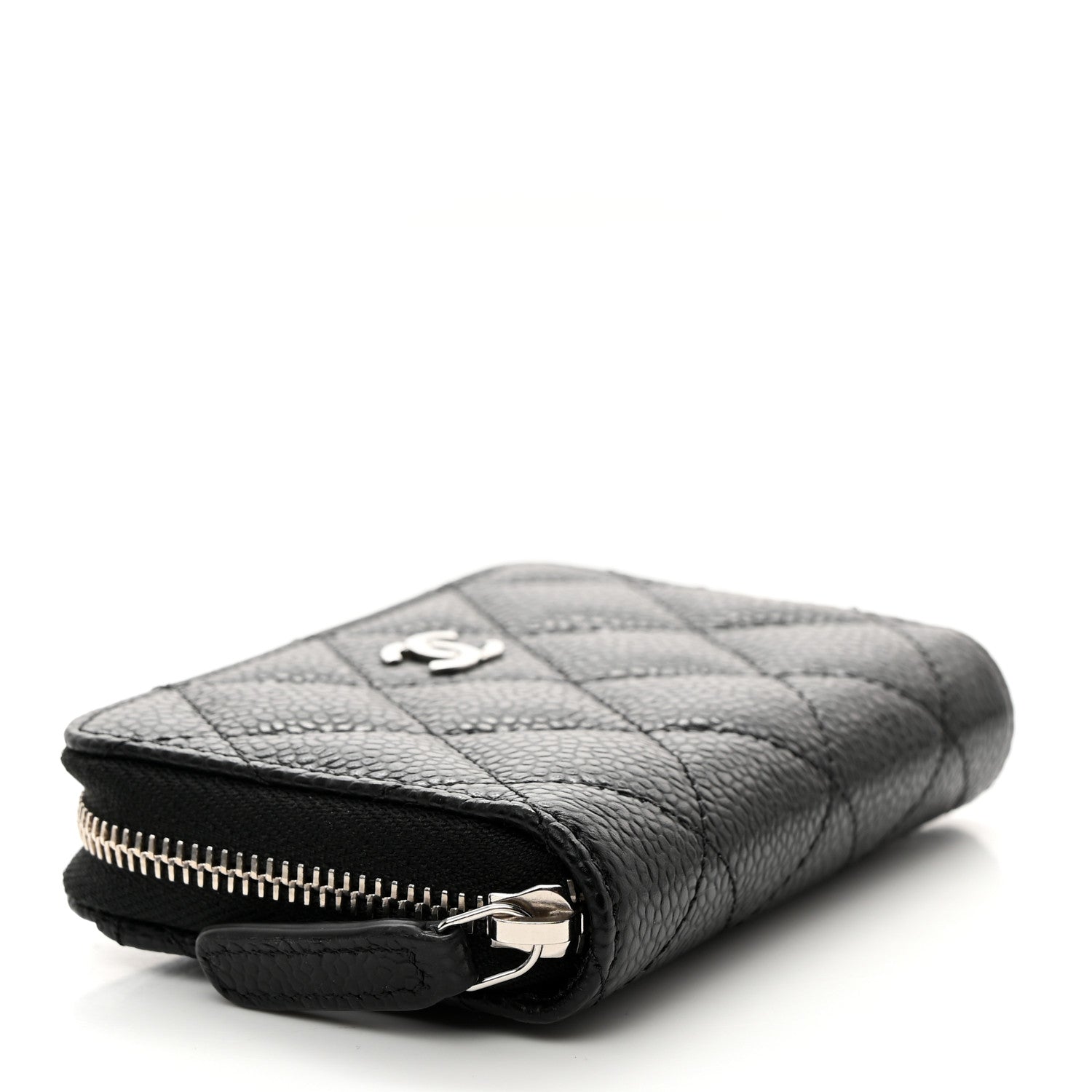 Chanel Quilted Zip Coin Purse Black 4 of 8