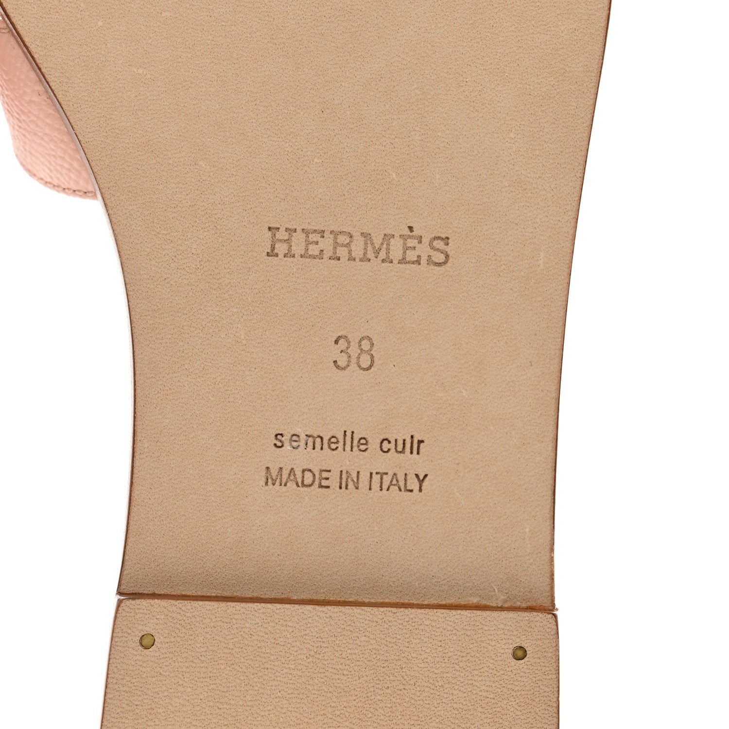 Hermes Epsom Oran Sandals 38 Rose Pale 6 of 9