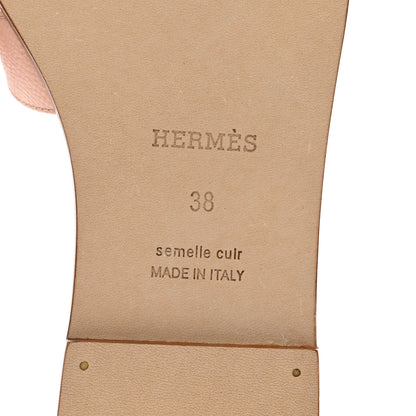 Hermes Epsom Oran Sandals 38 Rose Pale 6 of 9