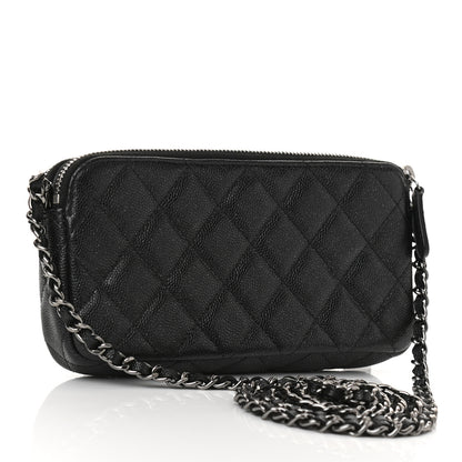 Chanel Iridescent Caviar Quilted Small Clutch With Chain Black 3 of 12