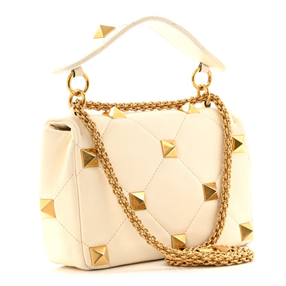Valentino Garavani Nappa Medium Roman Stud Shoulder Bag Ivory 3 of 12