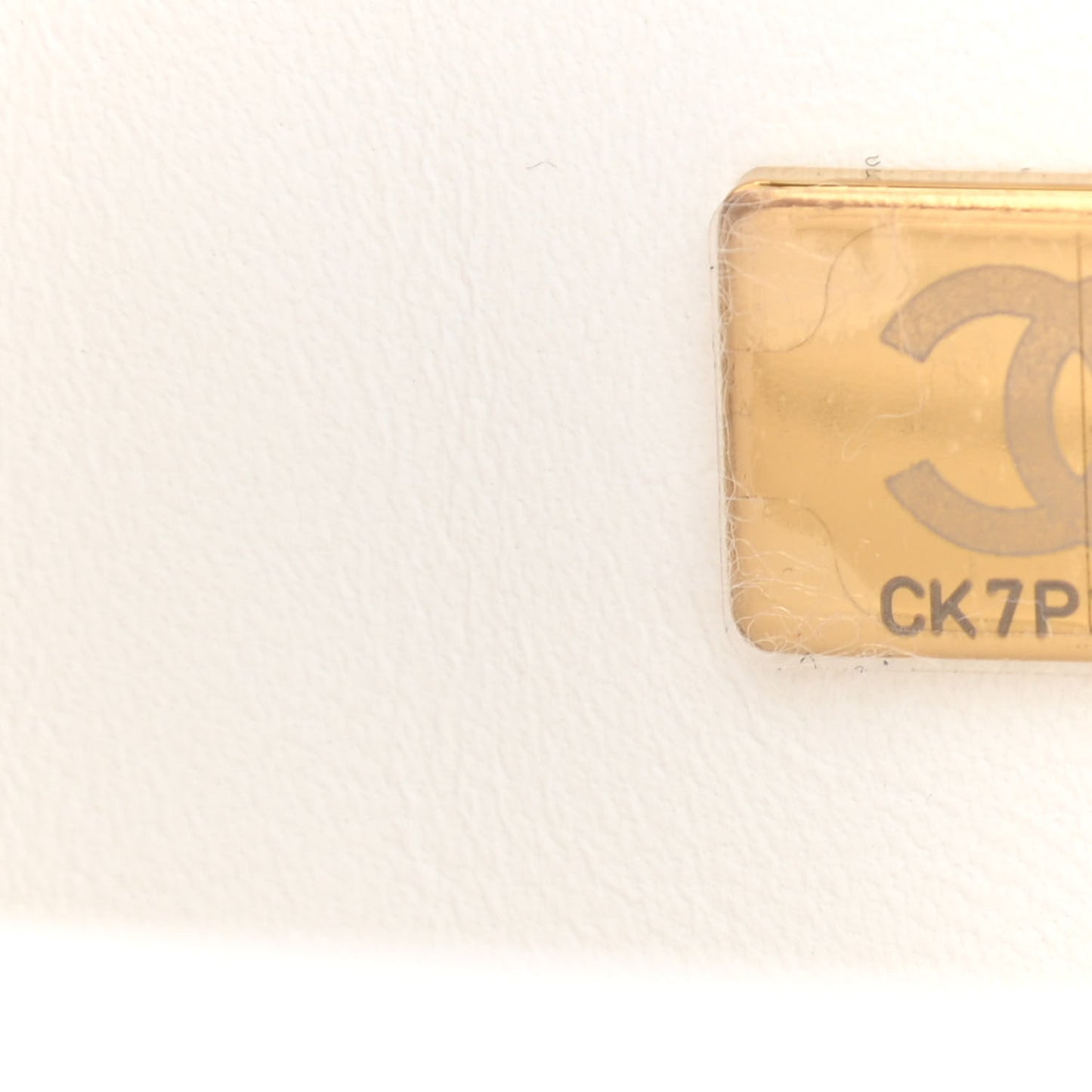 Metallic Lambskin Viscose Woven Flap Gold White