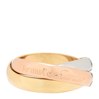 Cartier 18K Pink Yellow White Gold Classic Les Must De Cartier Trinity Ring 50 5.25 1 of 4