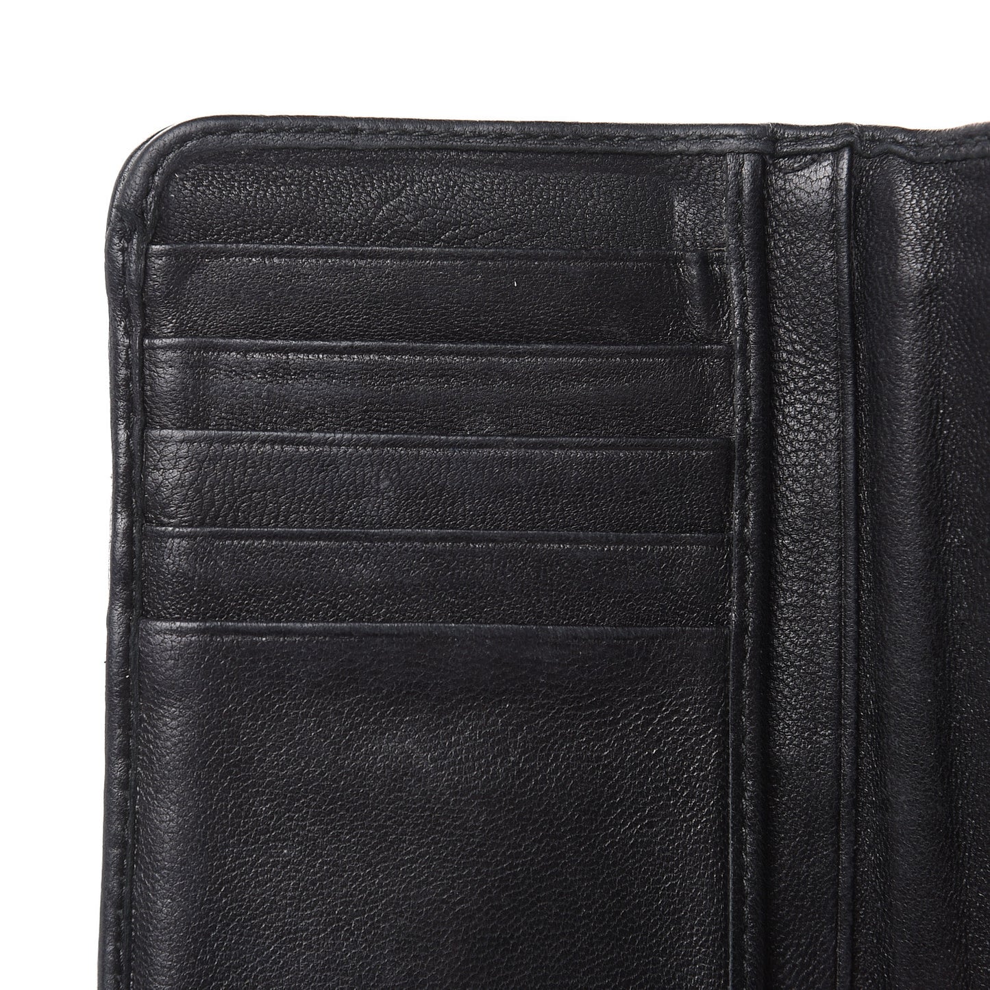 Nappa Matelasse Tri-Fold Flap Wallet Black