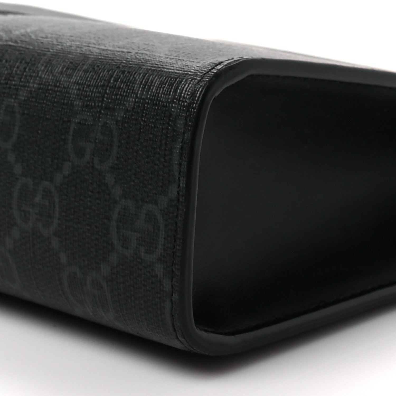 Gucci GG Supreme Monogram Selleria Calfskin Web New Web Cosmetic Case Black 8 of 9