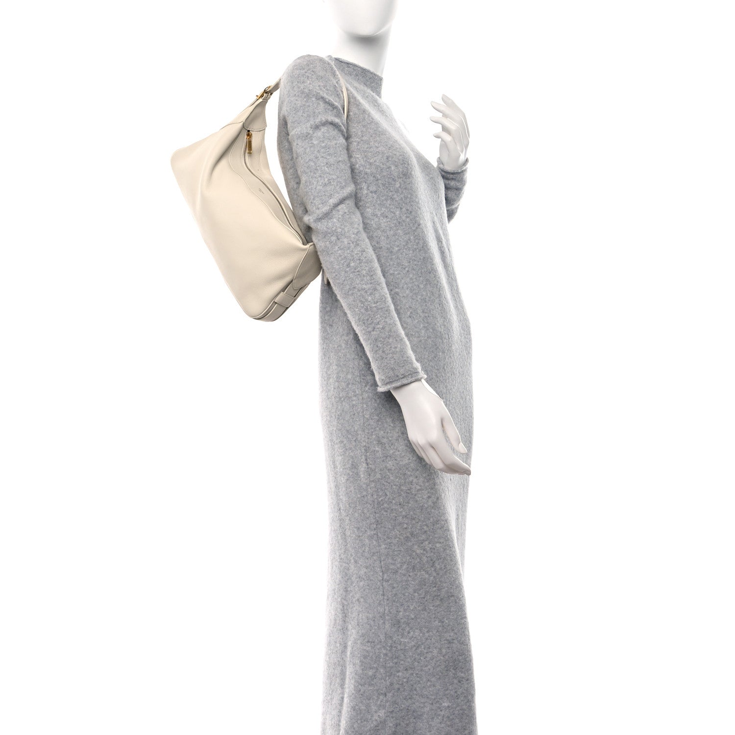 Celine Supple Calfskin Medium Romy Shoulder Bag Rice 2 of 10