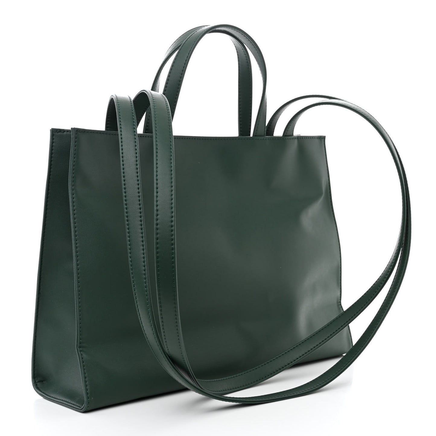 Vegan Leather Medium Shopping Bag Dark Olive