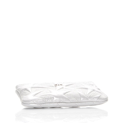 Chanel Metallic Lambskin Star Embossed Coin Purse Case Silver 4 of 12