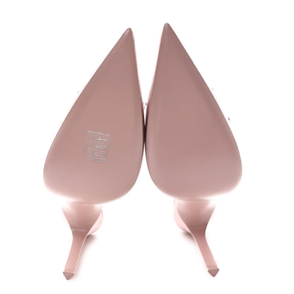 Gucci Satin Crystal Talia 105 Slingback Pumps 37.5 Stone Pink 6 of 10