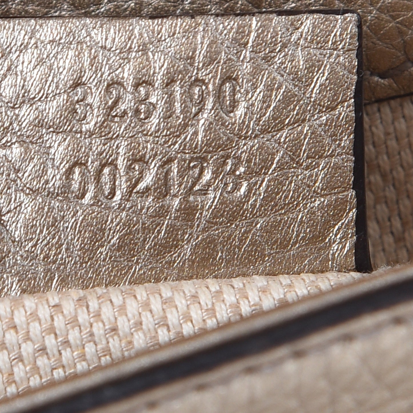 Metallic Pebbled Calfskin Small Soho Flap Crossbody Golden Beige