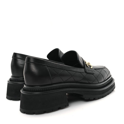 Chanel Calfskin Quilted CC Mocassin Loafers 36.5 Black 5 of 10