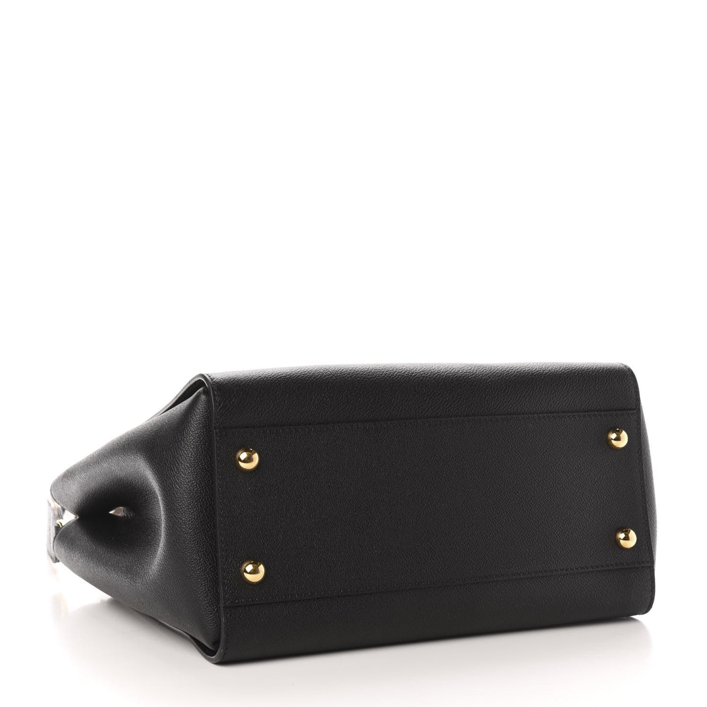 Soft Grain Calfskin Medium Buckle Tote Black