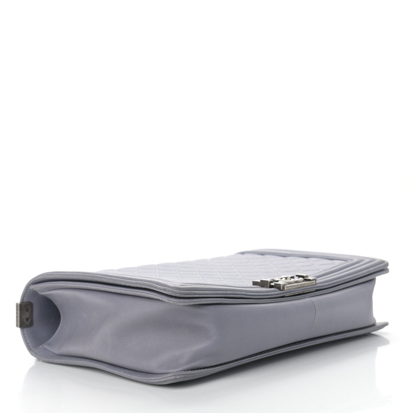 Lambskin Quilted Large Boy Flap Grey