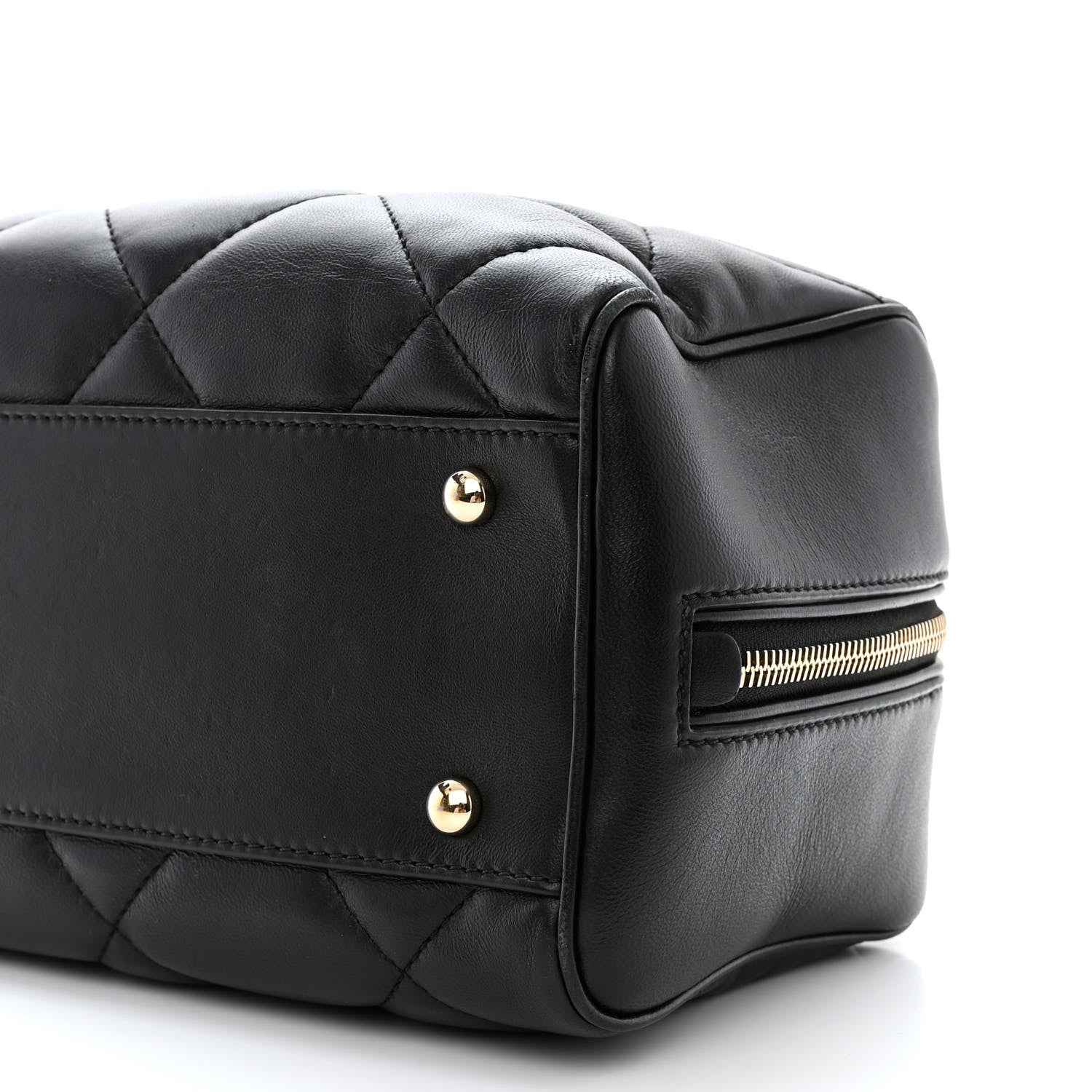 Chanel Lambskin Quilted Easy Carry Bowling Bag Black 10 of 13