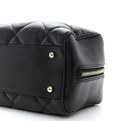 Chanel Lambskin Quilted Easy Carry Bowling Bag Black 10 of 13
