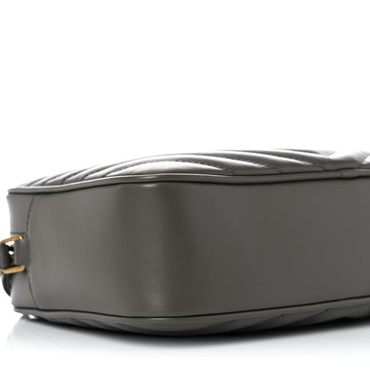 Saint Laurent Calfskin Matelasse Monogram Lou Camera Bag Grey Kaki 15 of 17