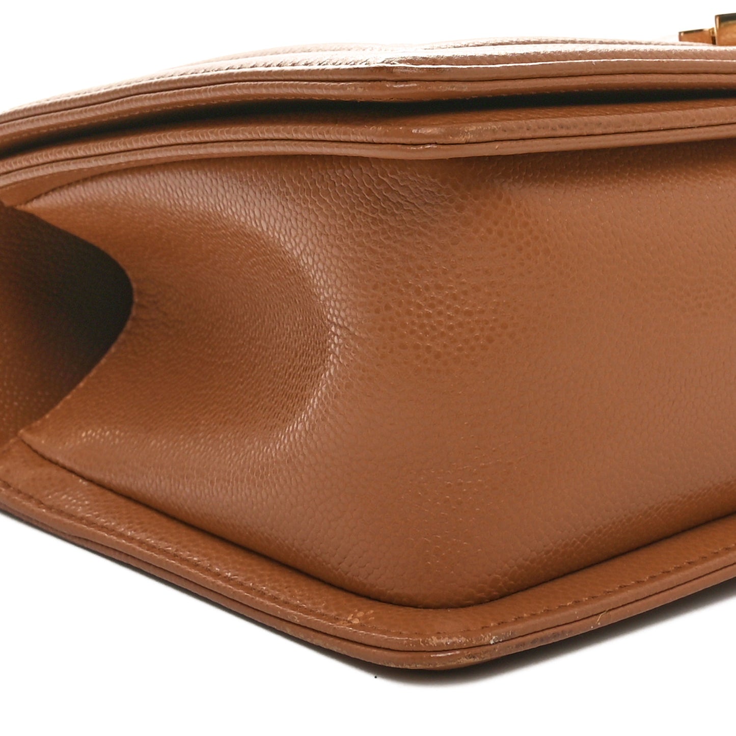 Caviar Quilted Medium Boy Flap Brown
