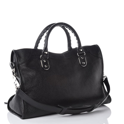 Balenciaga Chevre Silver Metallic Edge Hardware City Black 3 of 7