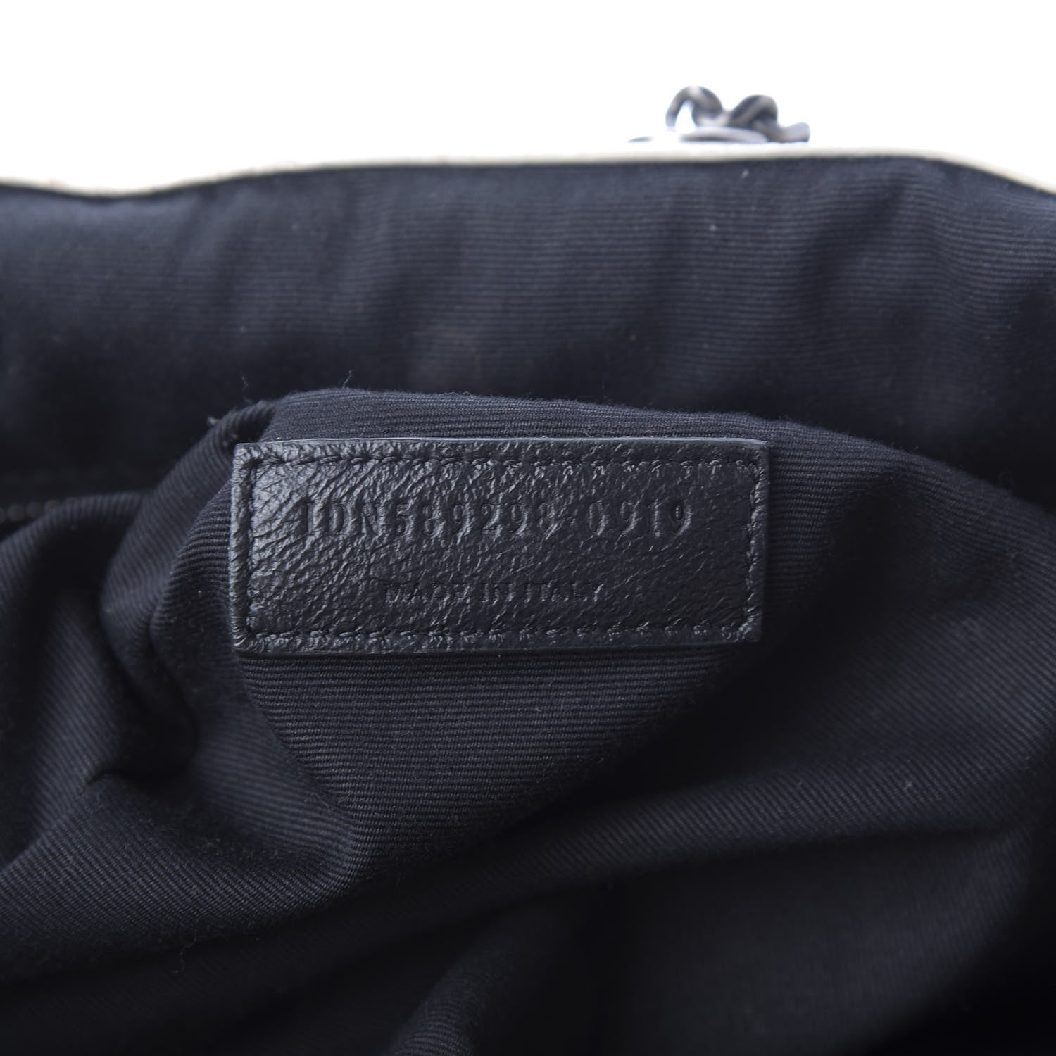 Saint Laurent Pebbled Lambskin Chevron Monogram Large Nolita White Vintage 9 of 9