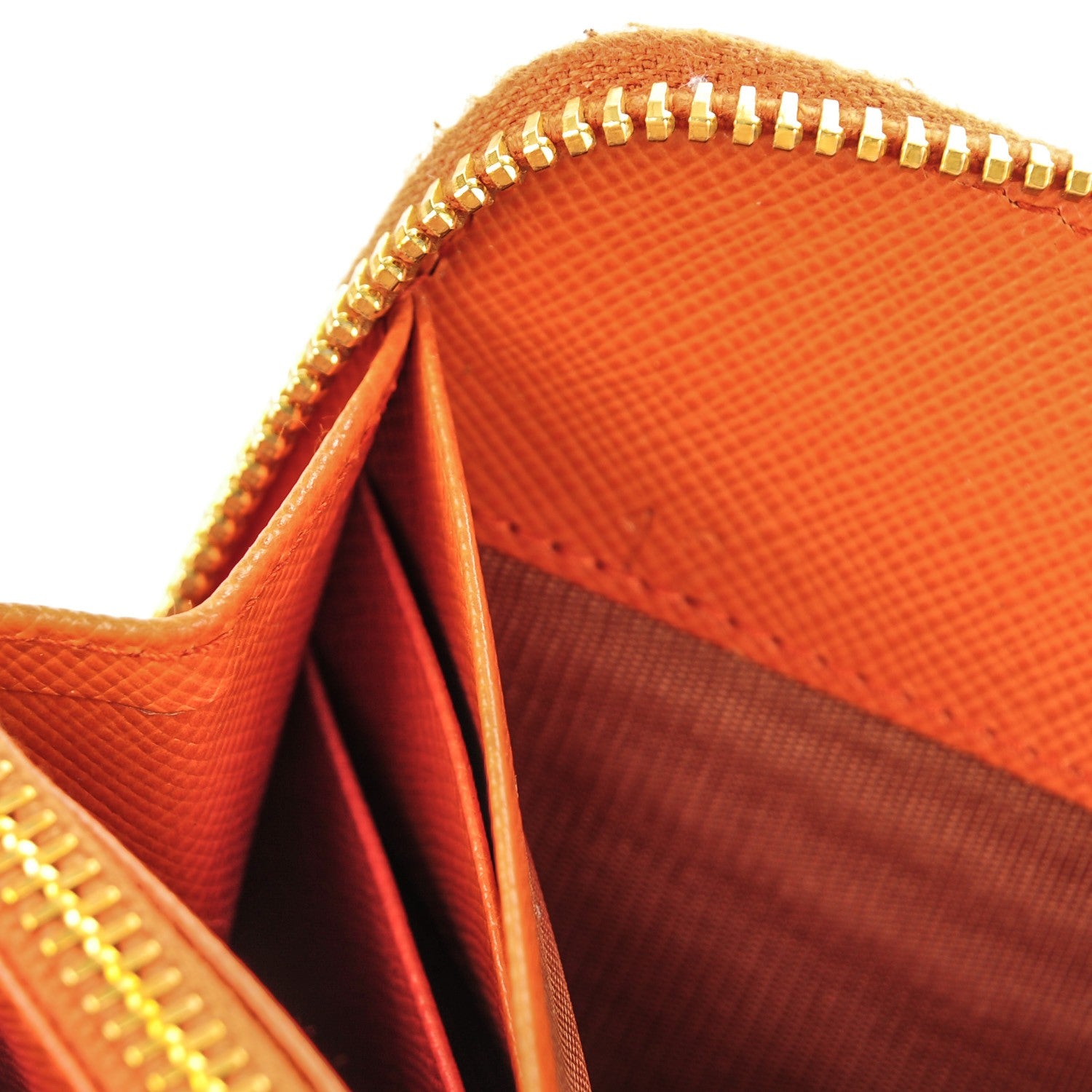 Prada Saffiano Metal Zip Around Wallet Papaya 7 of 7
