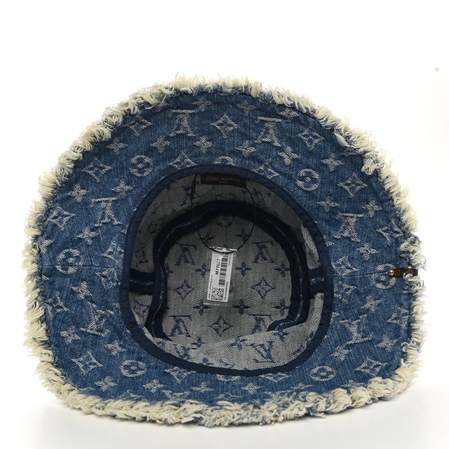 Louis Vuitton Monogram Denim Fringe Bob Bucket Hat M Blue 7 of 8