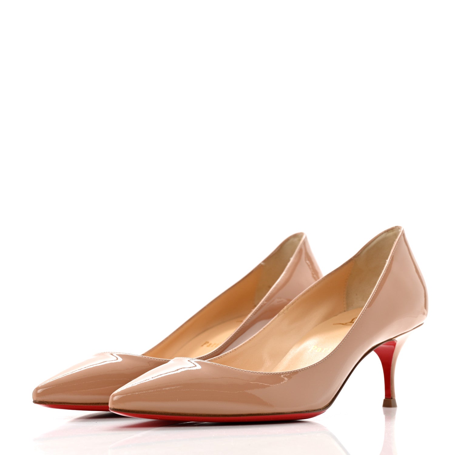 Christian Louboutin Patent Pigalle Follies 55 Pumps 37.5 Nude 4 of 11