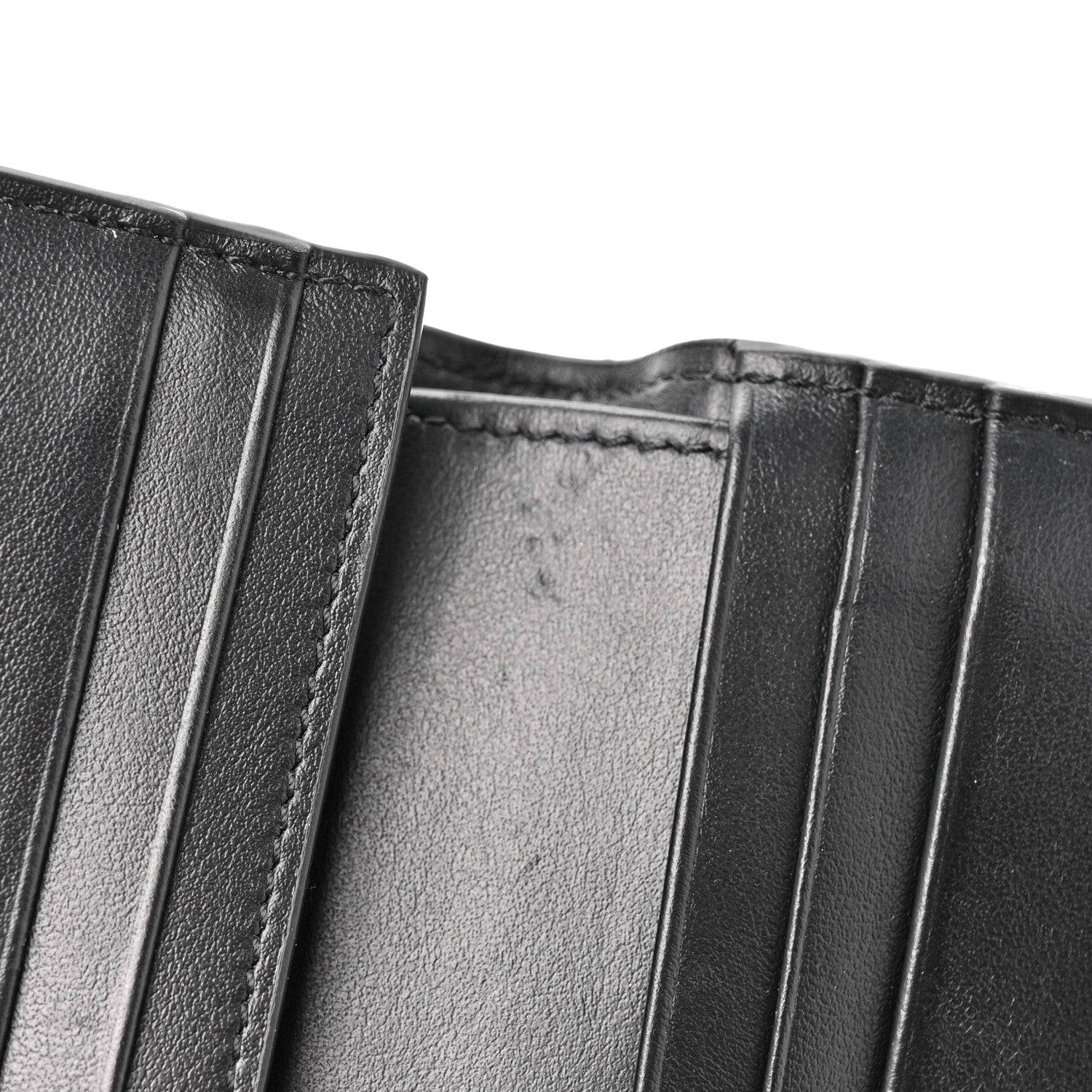 Celine Shiny Calfskin Triomphe Compact Wallet Black 9 of 10